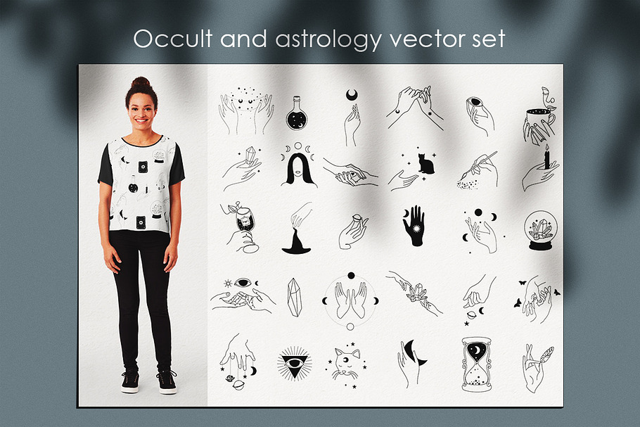 Occult and astrology vector set in Instagram Templates - product preview 8