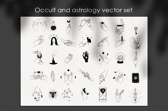 Occult and astrology vector set in Instagram Templates - product preview 1