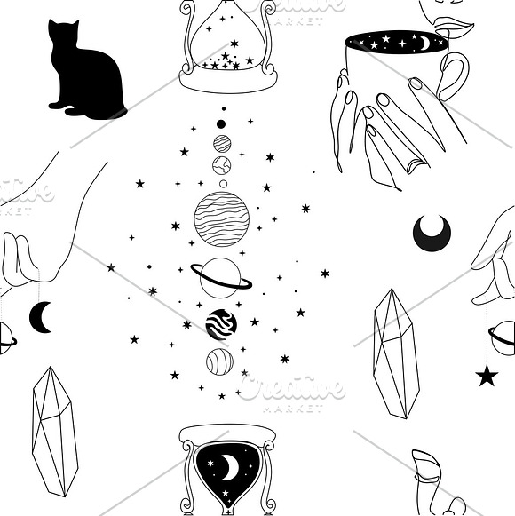 Occult and astrology vector set in Instagram Templates - product preview 2