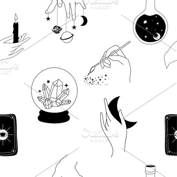 Occult and astrology vector set in Instagram Templates - product preview 3