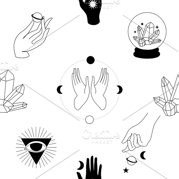 Occult and astrology vector set in Instagram Templates - product preview 4