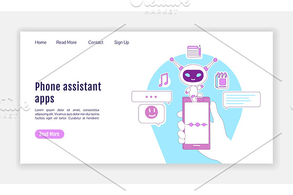 Phone assistant apps landing page
