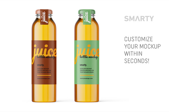 Apple juice bottle mockup in Product Mockups - product preview 2