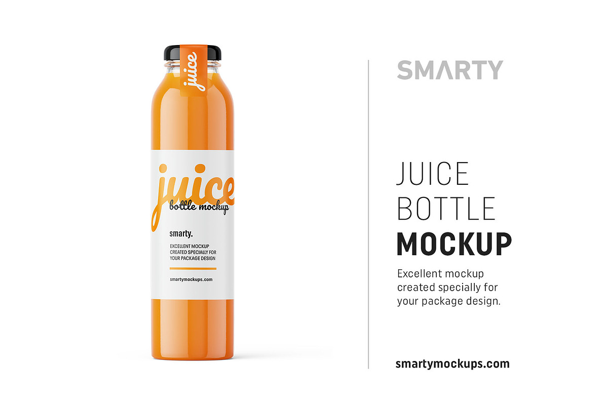 Carrot juice bottle mockup in Product Mockups - product preview 8