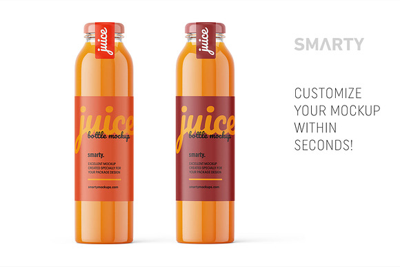 Carrot juice bottle mockup in Product Mockups - product preview 2