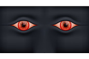 Black Background with red human eyes