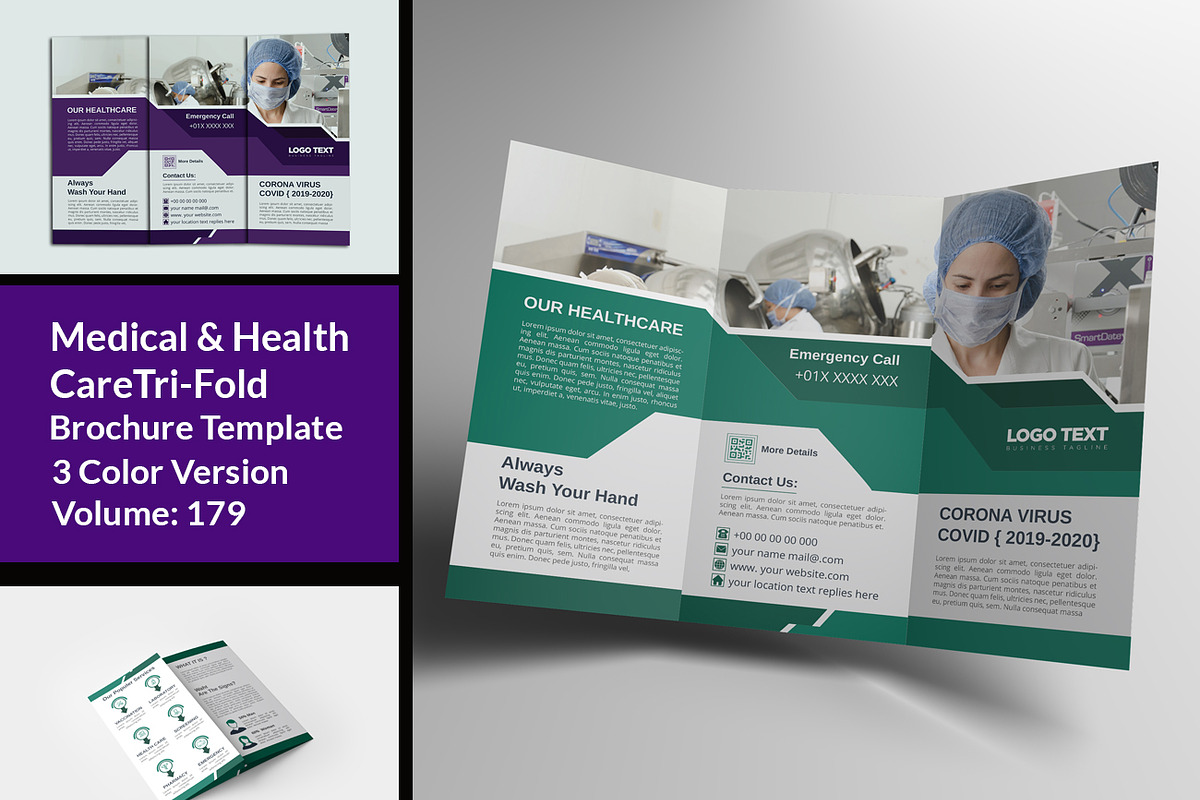 Medical Trifold Brochure Template in Brochure Templates - product preview 8