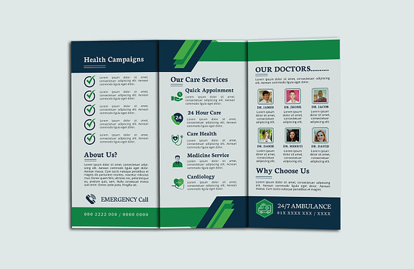 Medical Healthcare Trifold Brochure in Brochure Templates - product preview 2