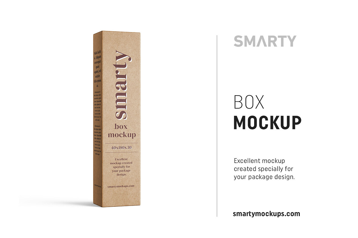 Box mockup 40x180x30 in Product Mockups - product preview 8