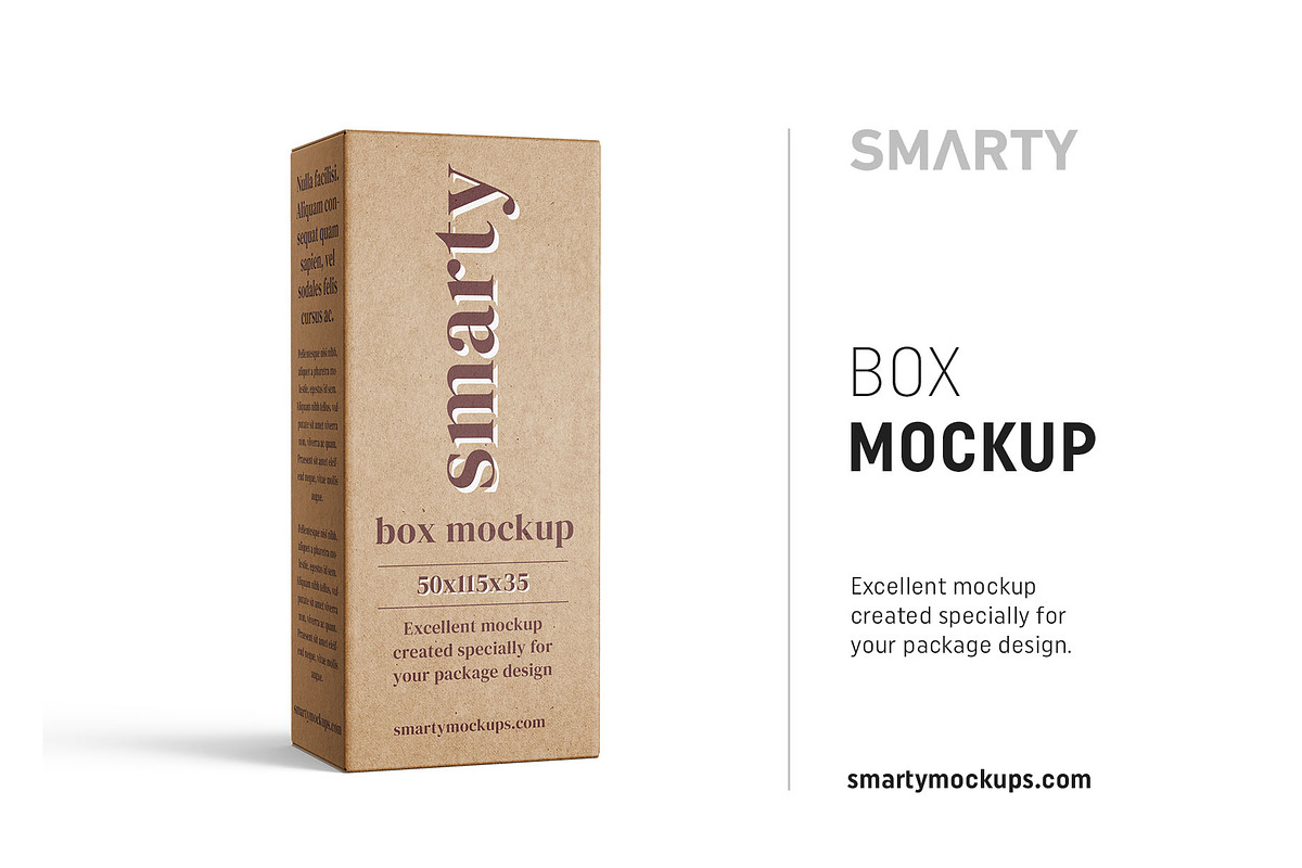 Box mockup 50x115x35 in Product Mockups - product preview 8