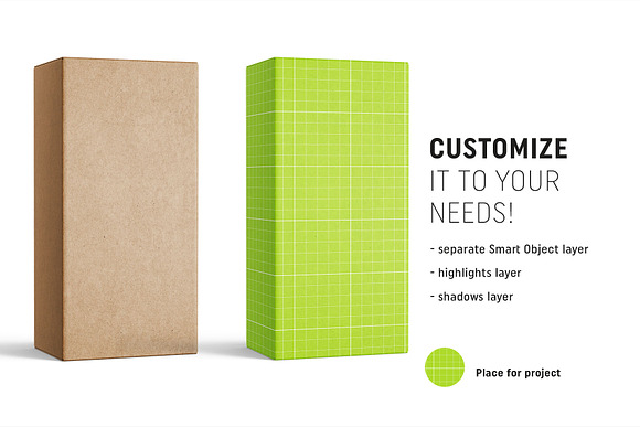 Box mockup 50x115x35 in Product Mockups - product preview 1