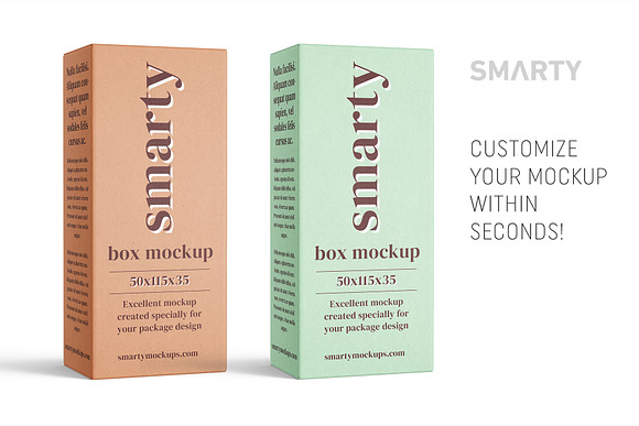 Box mockup 50x115x35 in Product Mockups - product preview 2