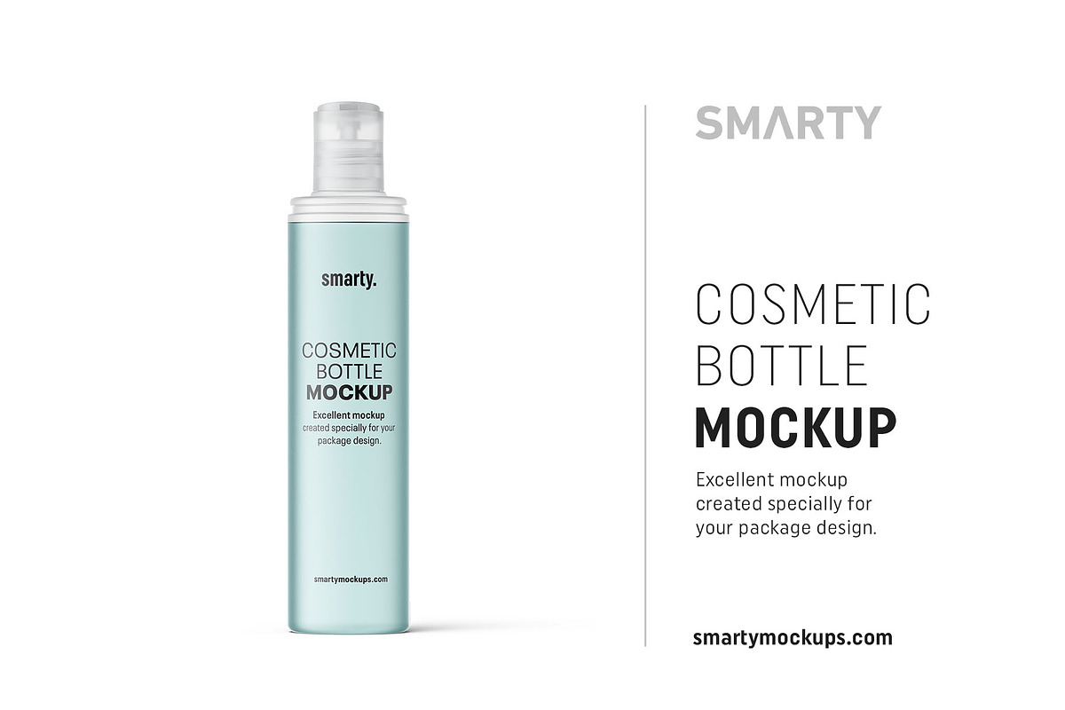 Transparent cosmetic bottle mockup in Product Mockups - product preview 8