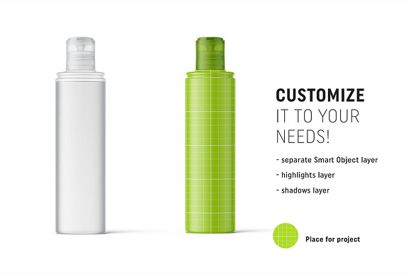 Transparent cosmetic bottle mockup in Product Mockups - product preview 1