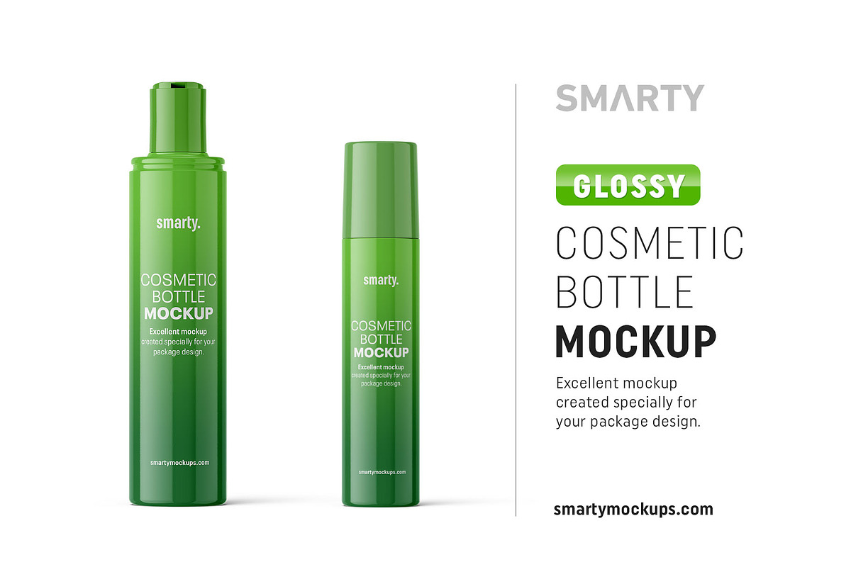 Glossy cosmetic bottle mockup in Product Mockups - product preview 8