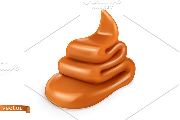 Fudge sweet caramel realistic vector in Illustrations - product preview 2