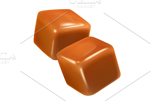 Fudge sweet caramel realistic vector in Illustrations - product preview 4