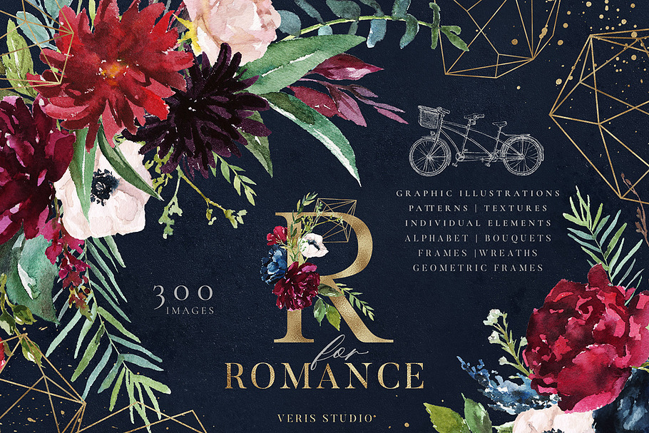 R for Romance - Alphabet Burgundy