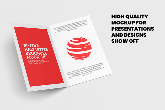 Bi-Fold Half Letter Brochure Mock-up in Product Mockups - product preview 1
