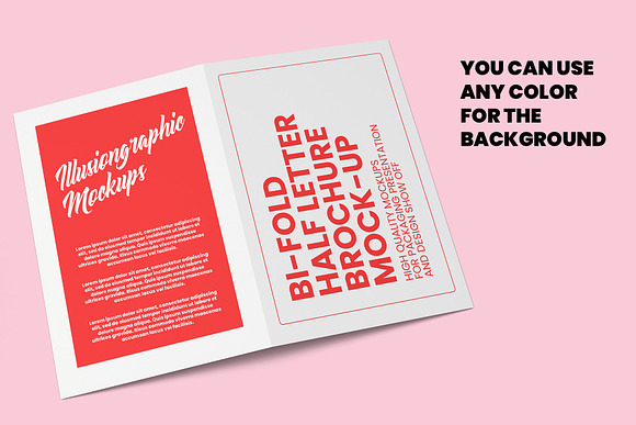 Bi-Fold Half Letter Brochure Mock-up in Product Mockups - product preview 4