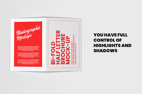 Bi-Fold Half Letter Brochure Mock-up in Product Mockups - product preview 5