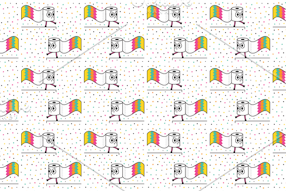 Seamless Rainbow ToiletPaper Pattern in Patterns - product preview 1