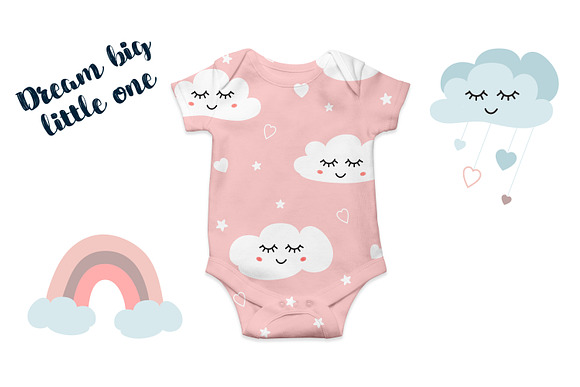Stars and moon baby patterns set in Illustrations - product preview 4