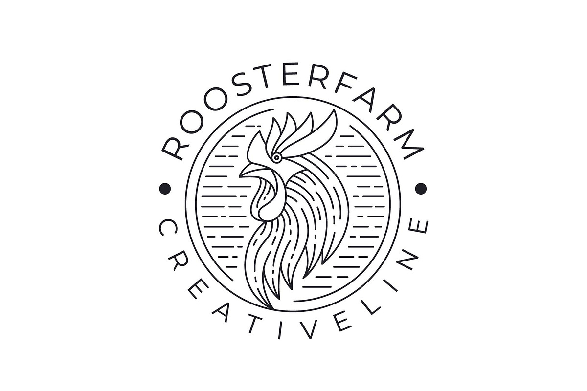 minimalist rooster line emblem logo in Logo Templates - product preview 8