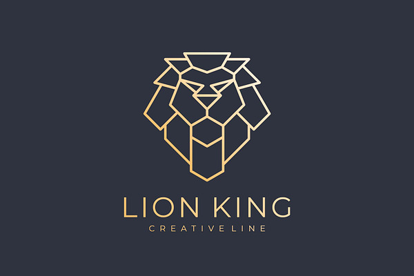 elegant luxury lion logo line art