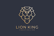 elegant luxury lion logo line art