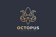 gold octopus line art logo
