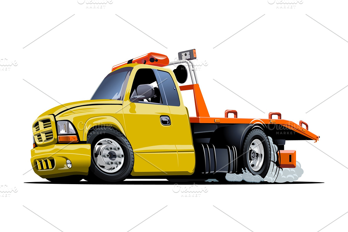 Cartoon tow truck in Illustrations - product preview 8