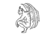 Gargoyle statue sketch vector