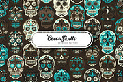 'Cocoa Skulls' Seamless Pattern