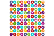 100 seminar icons set color