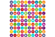 100 shield icons set color