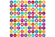 100 social media icons set color