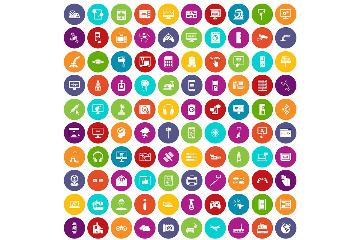 100 software icons set color in Illustrations - product preview 8