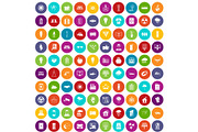 100 solar energy icons set color