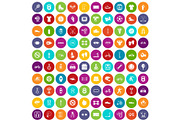 100 sport icons set color