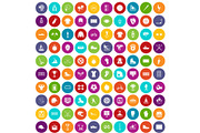 100 sport team icons set color