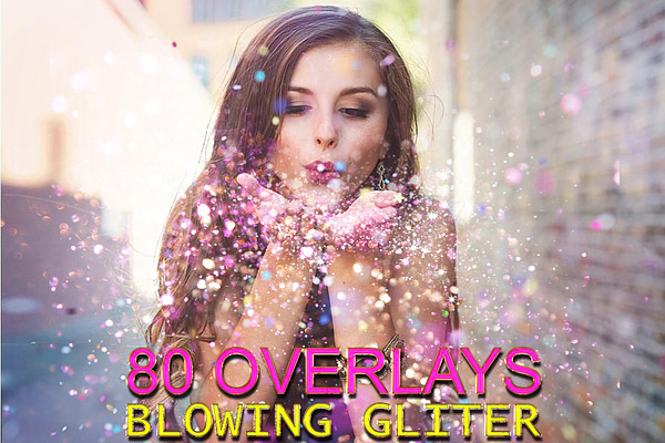 80 Blowing Glitter Photoshop Overlay