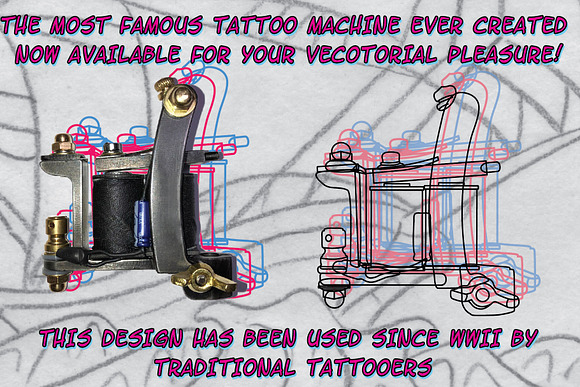 Traditional Tattoo Machine Vector in Illustrations - product preview 1
