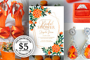 Sunflower wedding bridal invitation