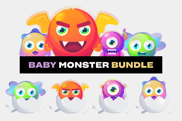 Baby Monsters SVG Bundle in Illustrations - product preview 4