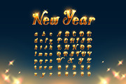 Happy New Year with Beautiful Font
