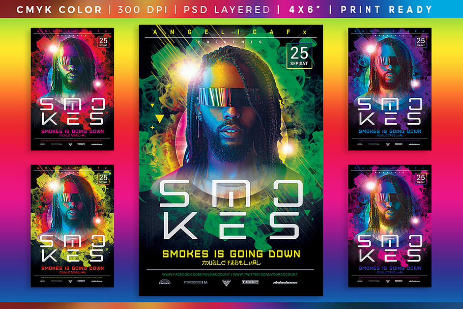 Dj Smoke is Going Down Psd Template in Flyer Templates - product preview 8