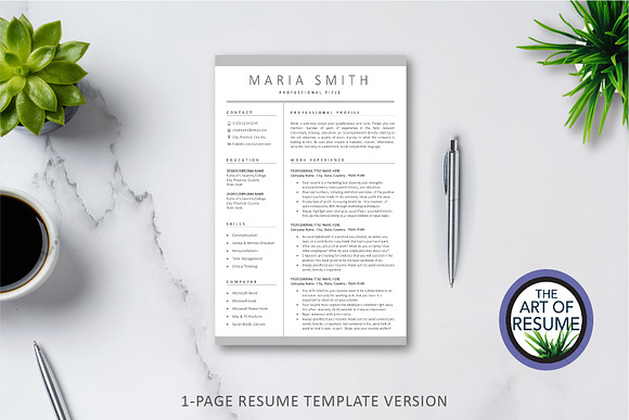Resume Template & Free Cover Letter in Resume Templates - product preview 1