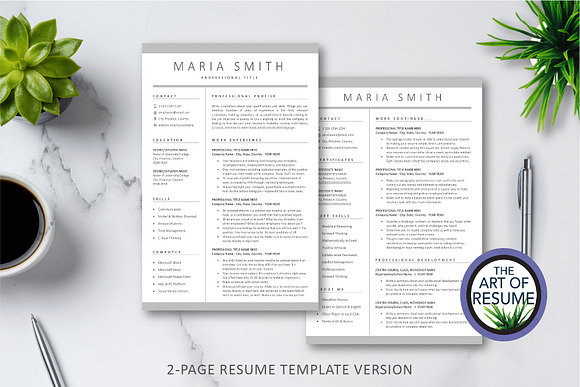 Resume Template & Free Cover Letter in Resume Templates - product preview 2