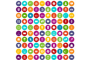 100 tennis icons set color